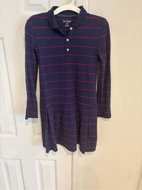 🎀 Cat & Jack Navy Dress with Red Stripes - Girls Size M (7/8)